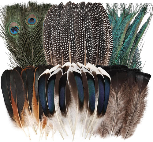 30pcs natural feathers bulk - natural,